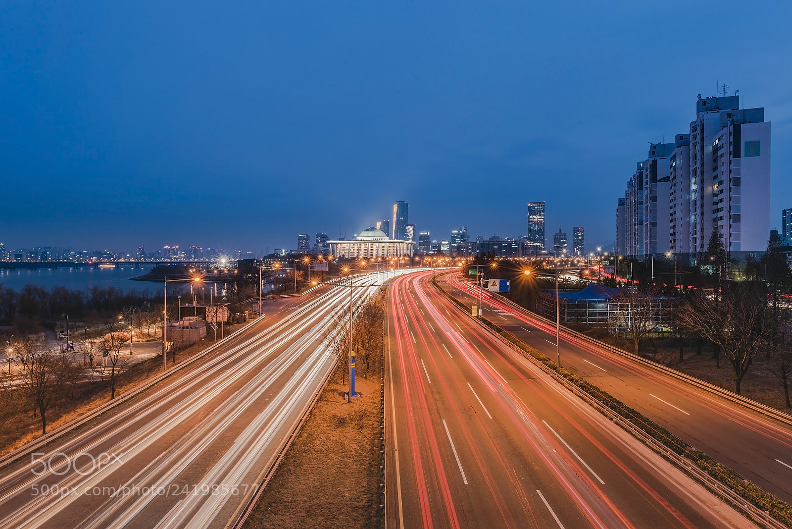 Nikon D750 sample photo. Light trails from vehicles photography