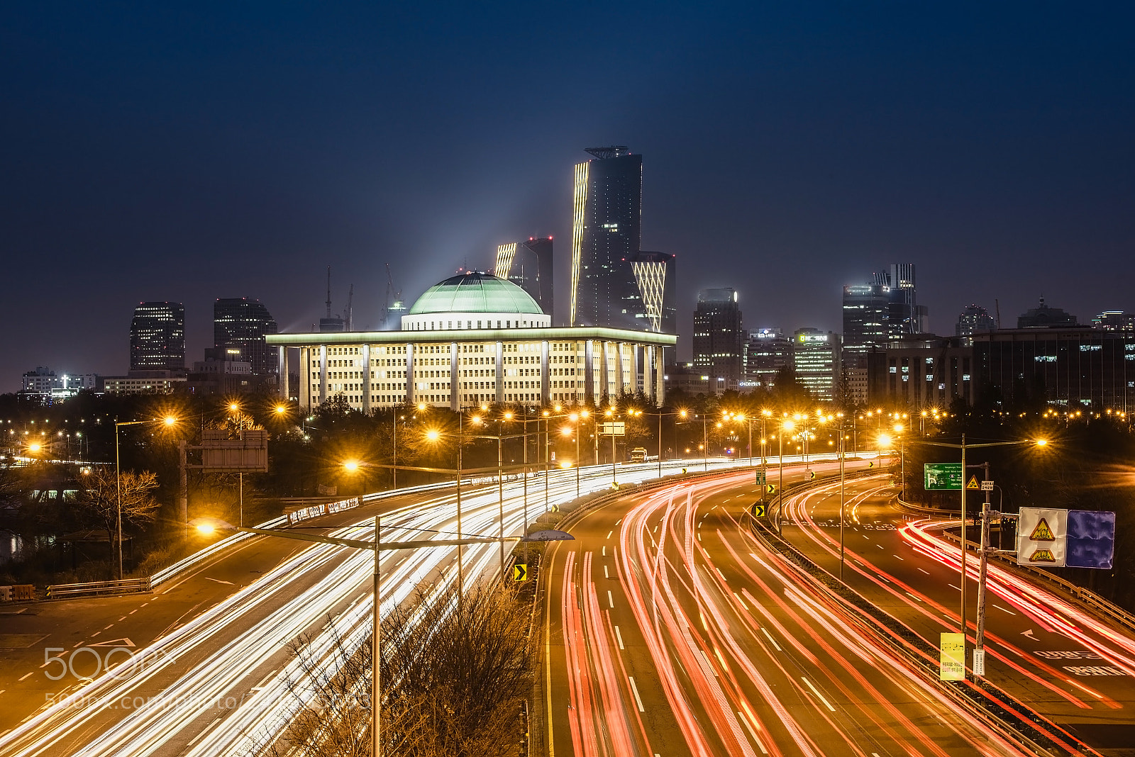 Nikon D750 sample photo. Light trails from vehicles photography