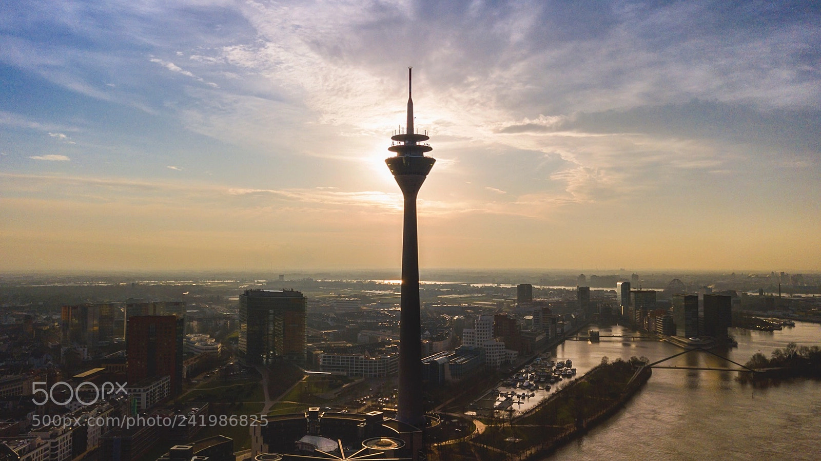 DJI FC220 sample photo. Fernsehturm düsseldorf photography