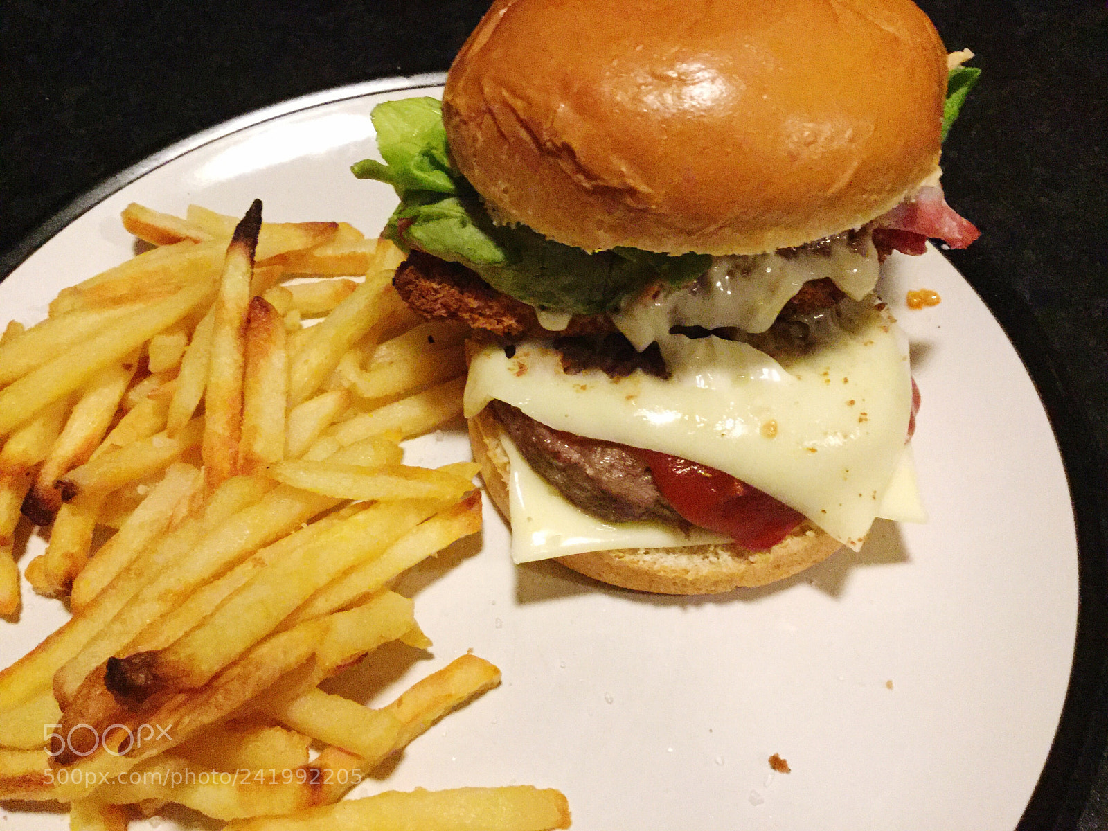 Apple iPad Air 2 sample photo. Burger and chips photography