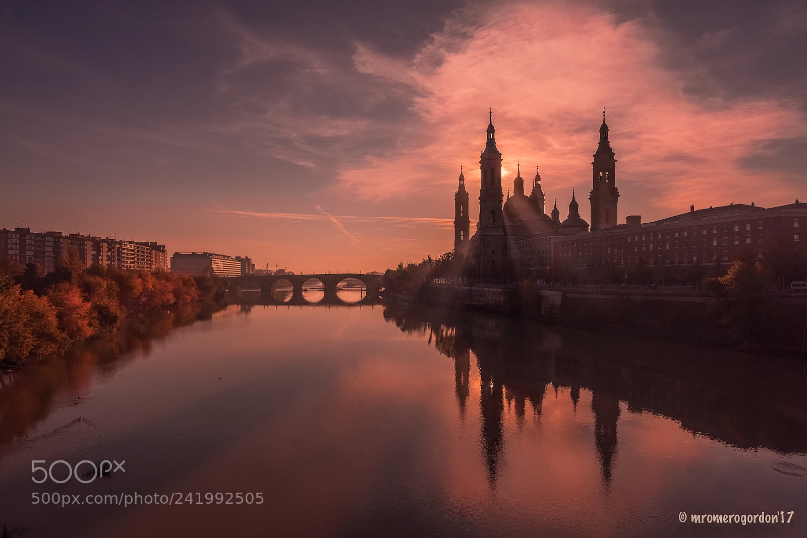 Nikon D810 sample photo. Red sunset. zaragoza, spain photography