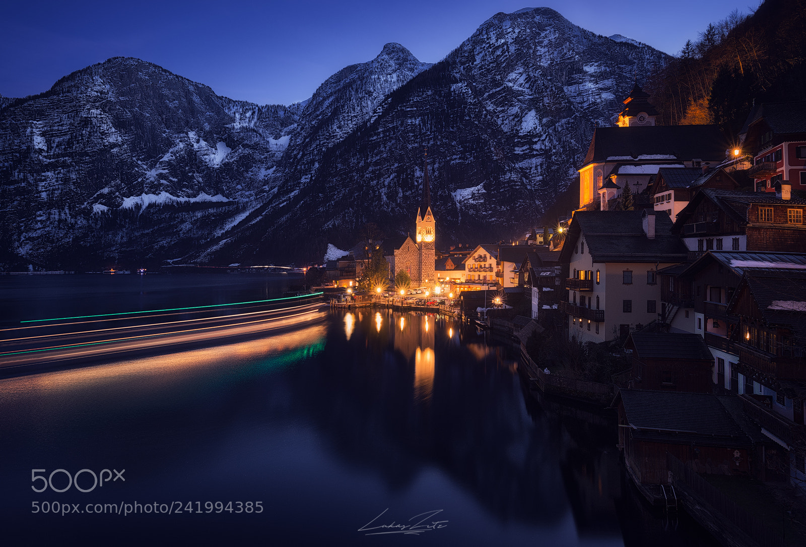 Nikon D600 sample photo. Hallstatt boat traces photography