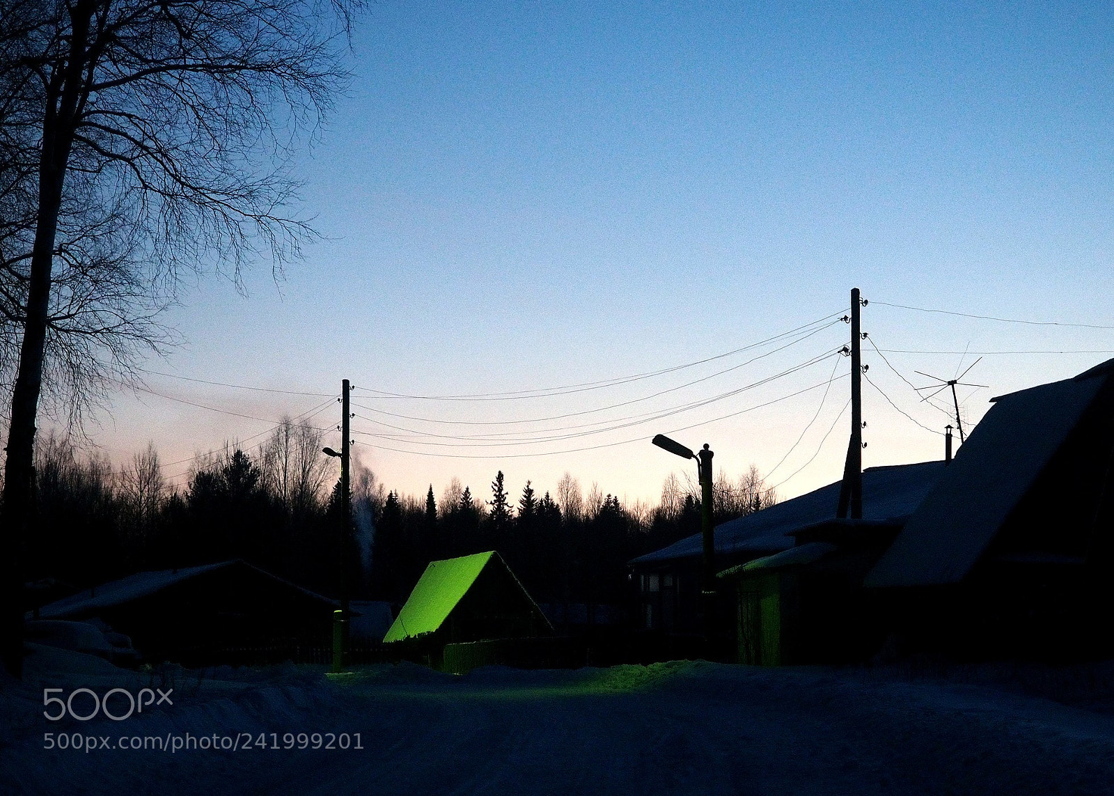 Olympus PEN E-P5 sample photo. Night in winter village photography