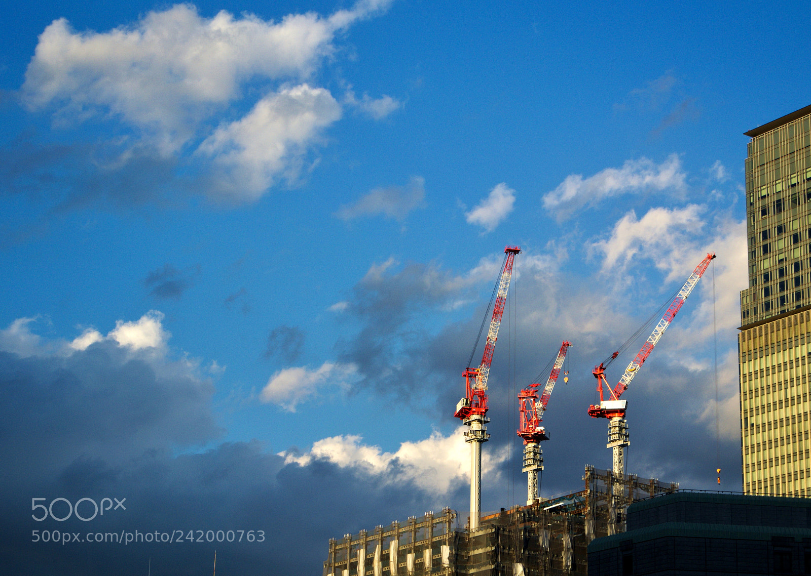 Nikon 1 V1 sample photo. Crane in blue sky photography