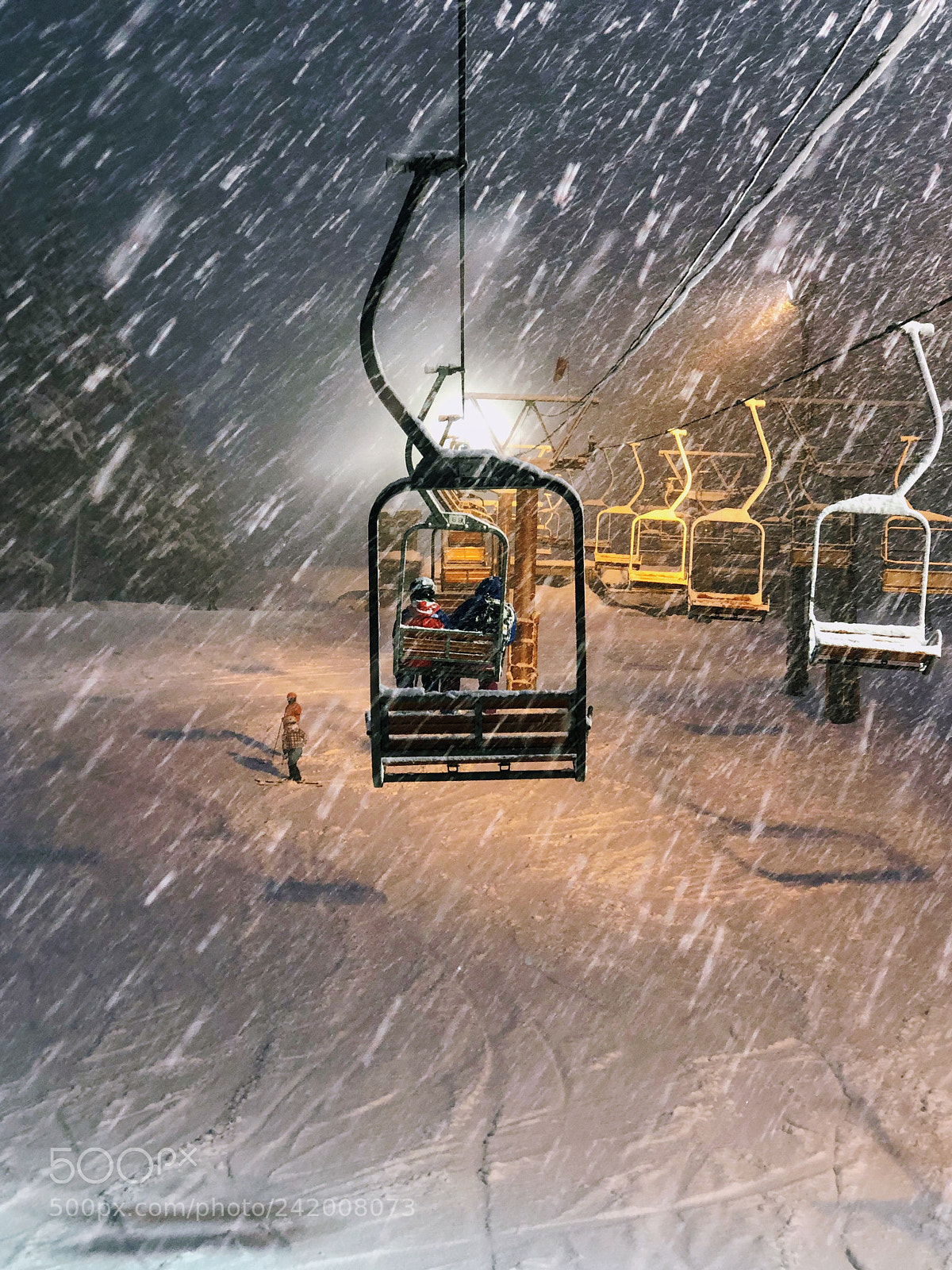Apple iPhone X sample photo. Night snow world photography