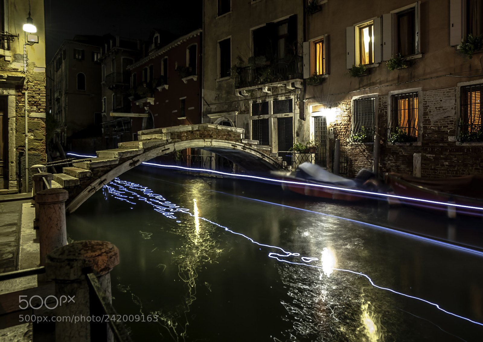 Nikon D700 sample photo. Light painting in venice photography