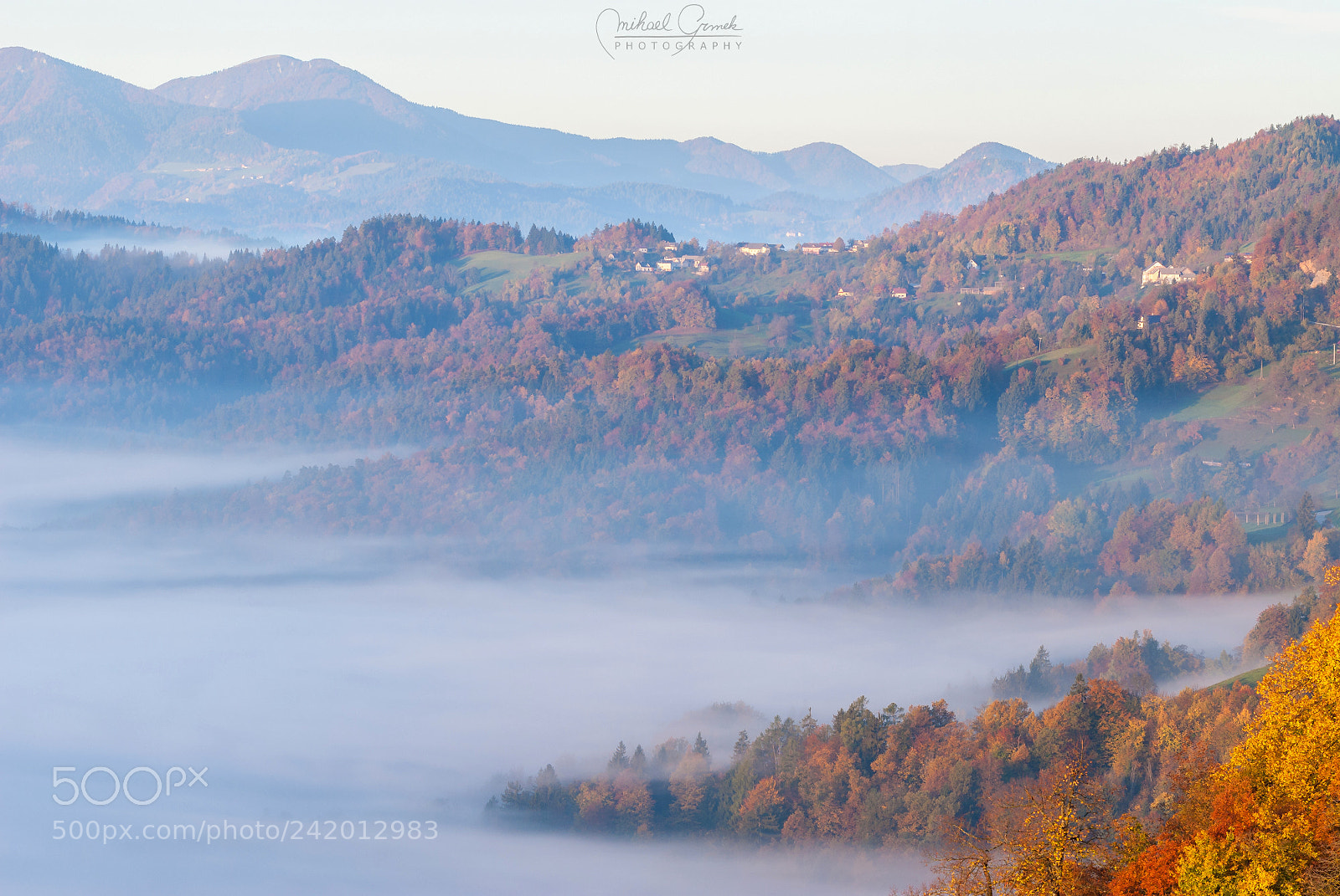 Nikon D200 sample photo. Foggy landscape, slovenia photography