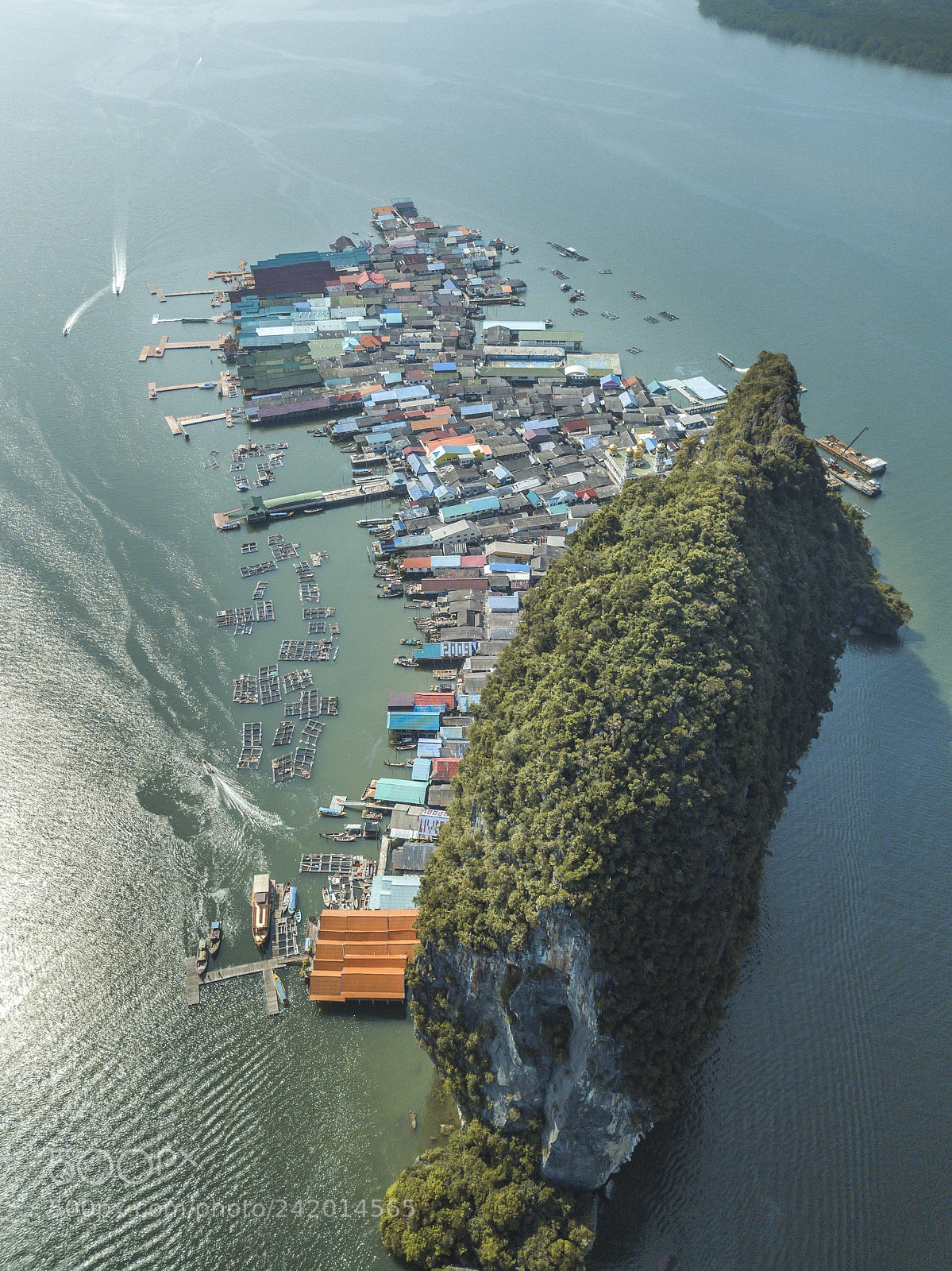 DJI FC220 sample photo. Koh panyi - river photography