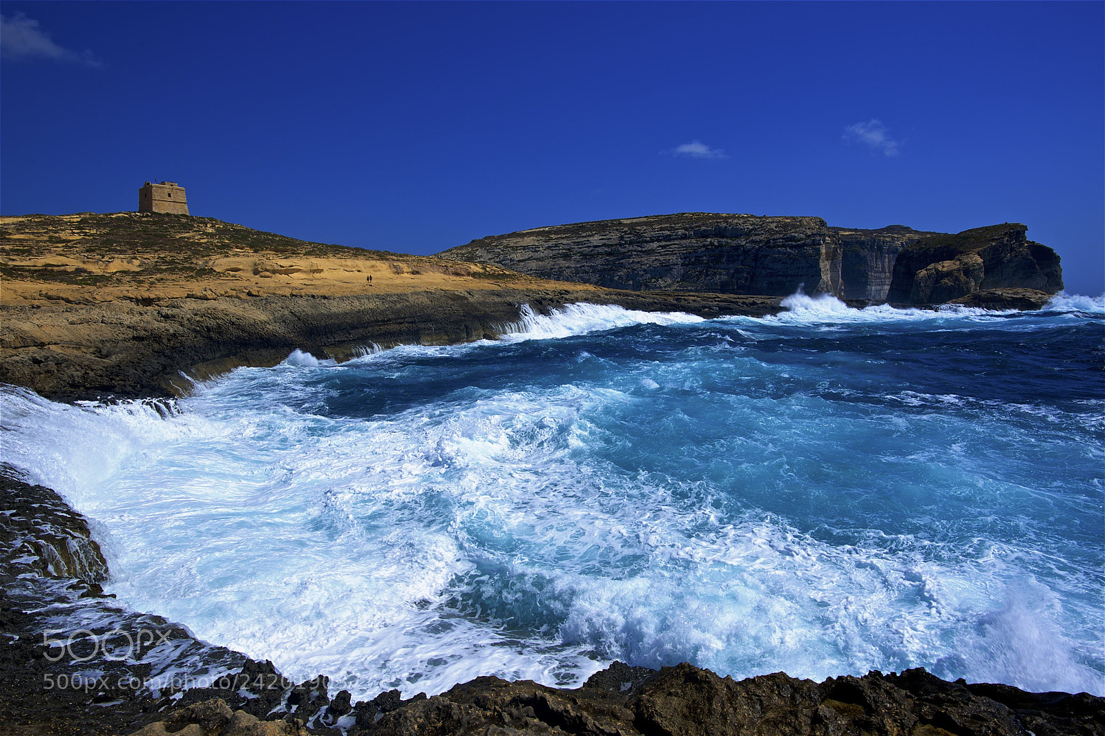 Nikon D600 sample photo. Watch tower & rough seas photography