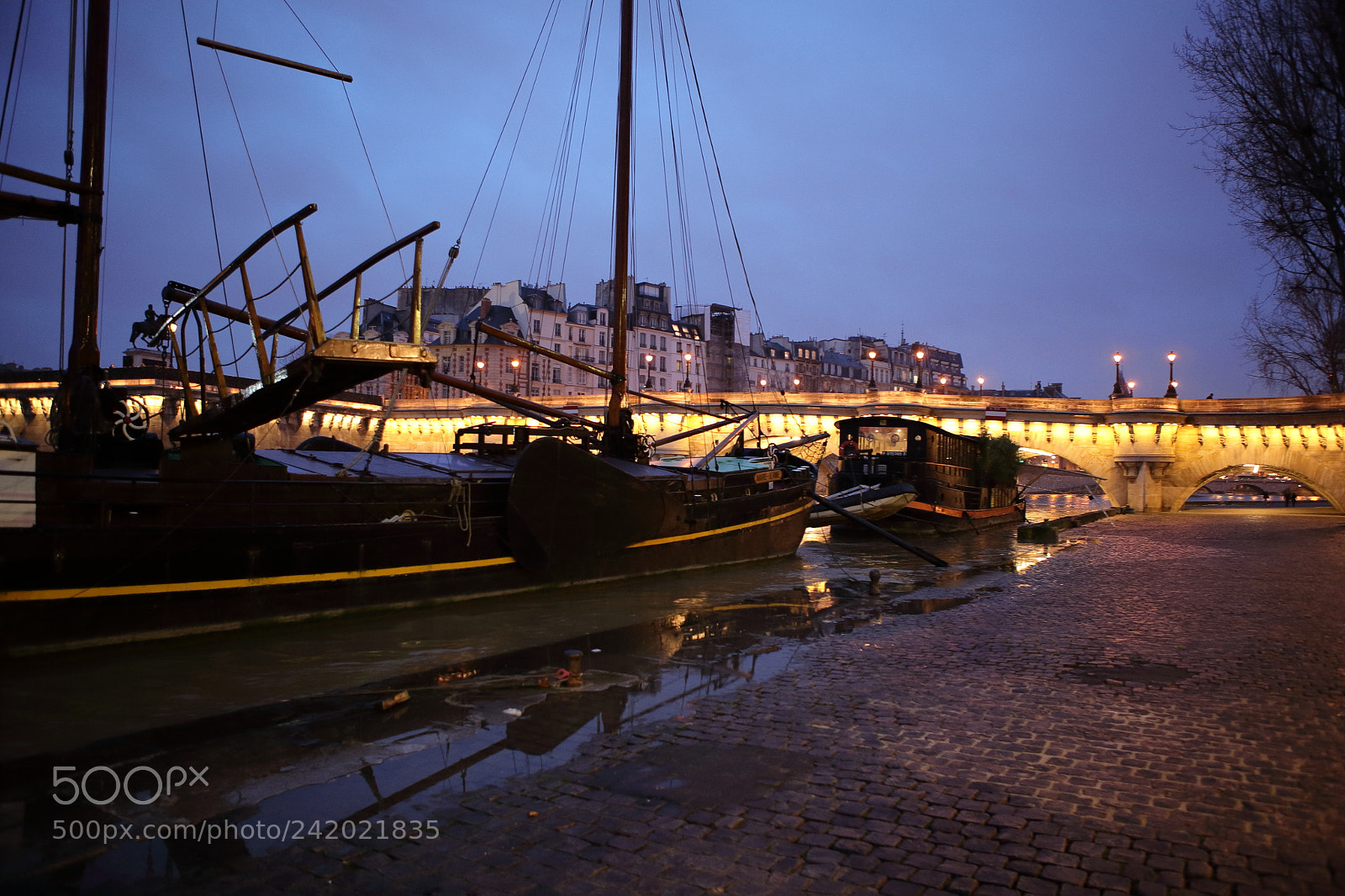 Canon EOS 5D sample photo. Nuit péniche photography