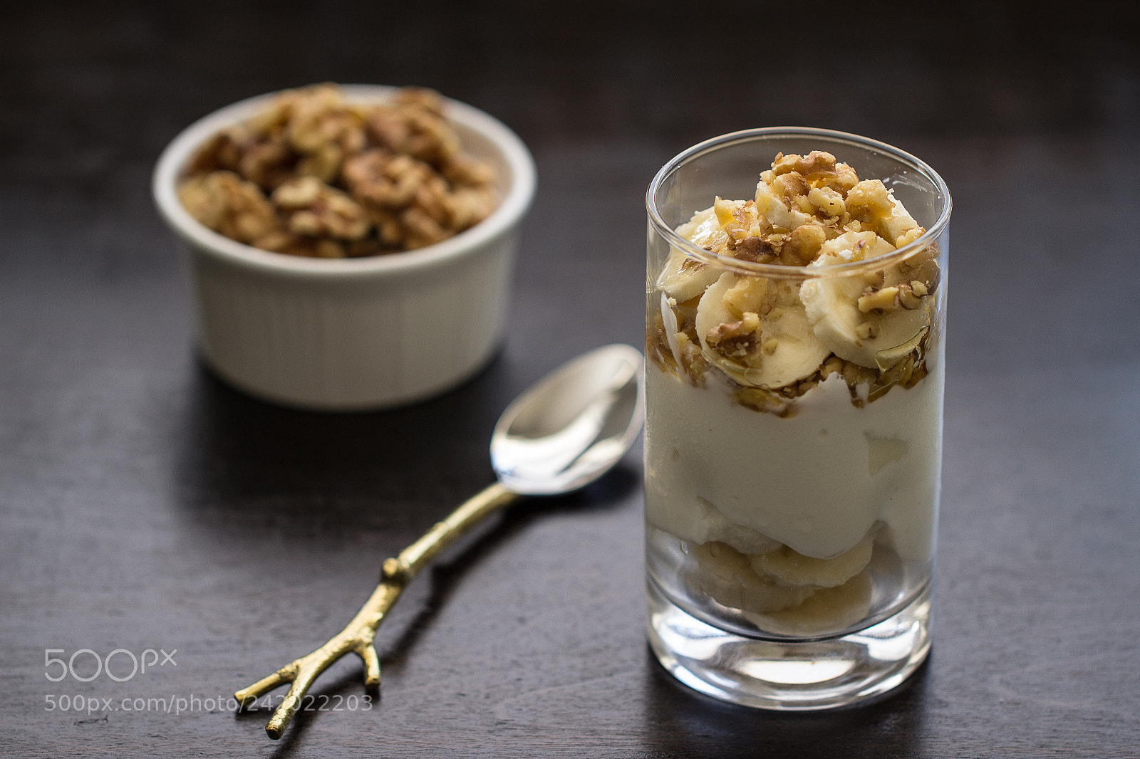 Canon EOS 1200D (EOS Rebel T5 / EOS Kiss X70 / EOS Hi) sample photo. Banana walnut parfait photography