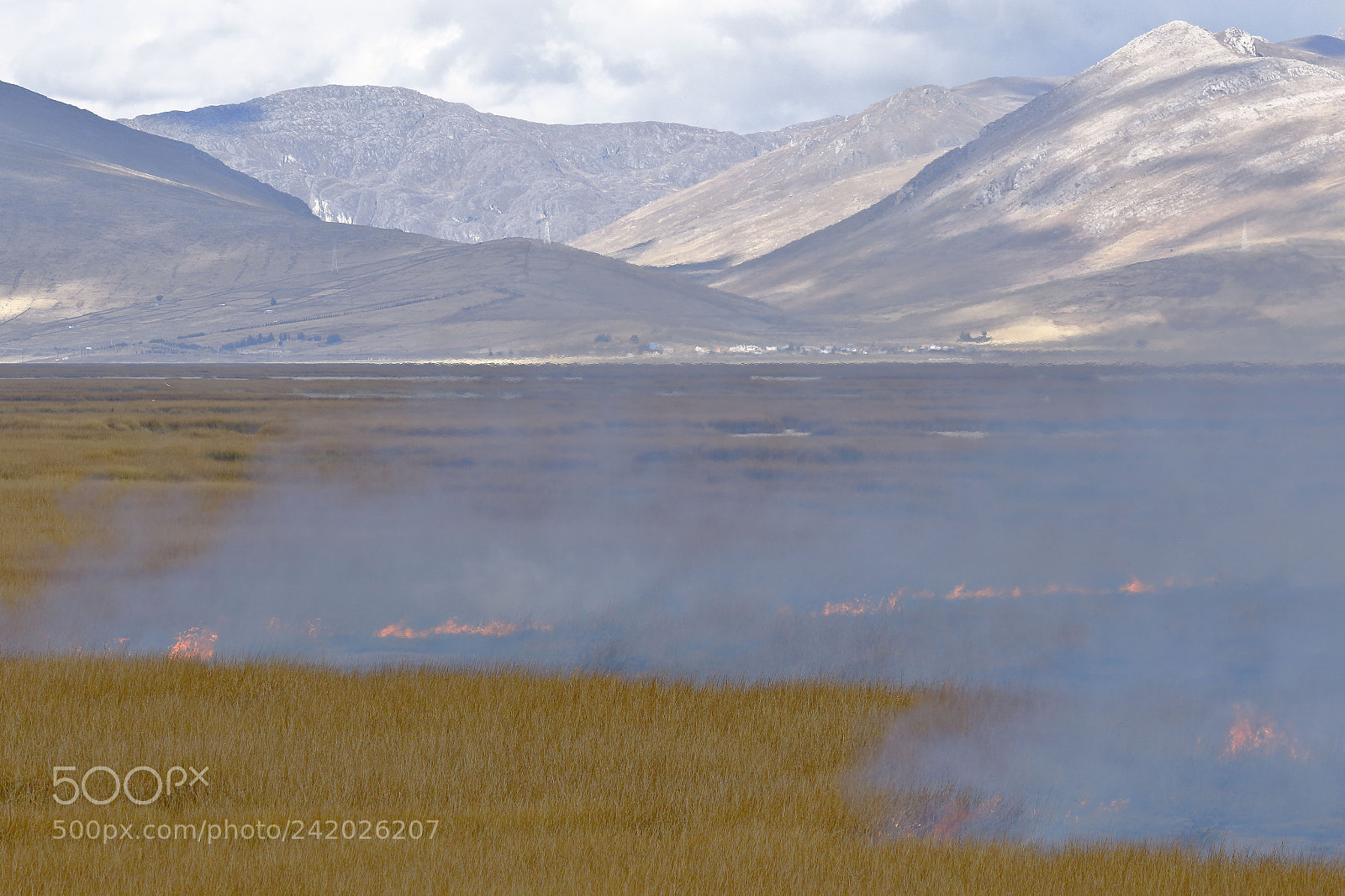 Canon EOS 7D Mark II sample photo. Quema de pastizales andinos photography