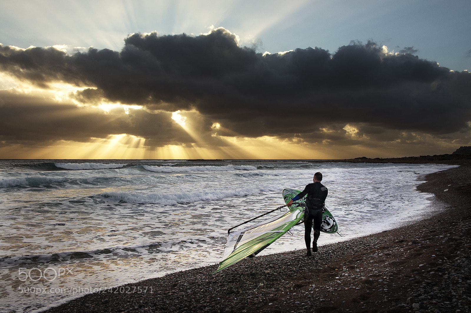 Nikon D7200 sample photo. Windsurfer finishing wave session. photography
