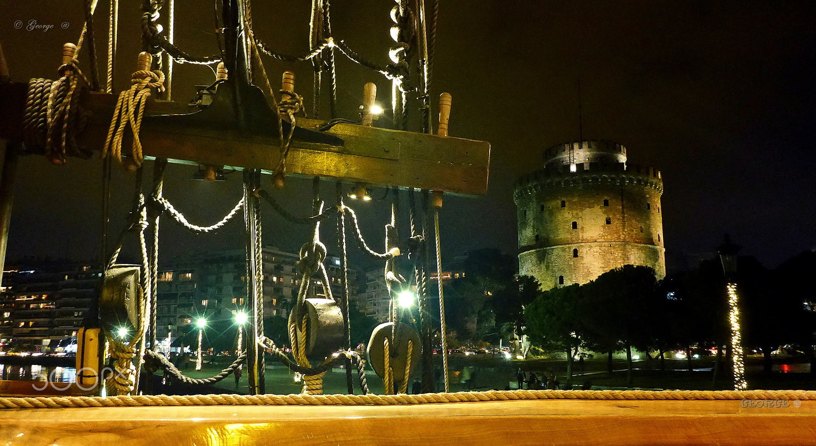 Panasonic Lumix DMC-TS5 (Lumix DMC-FT5) sample photo. The white tower of thessaloniki -happy nights in thessaloniki . greece photography
