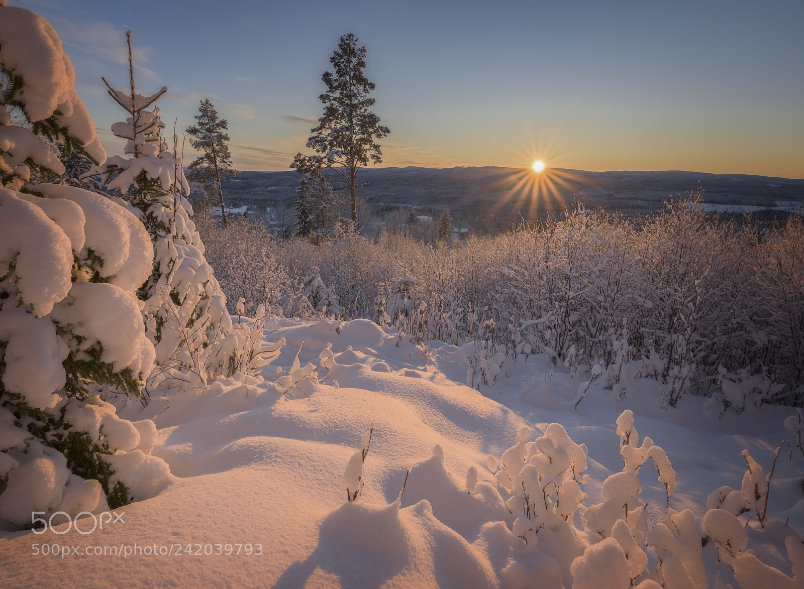 Nikon D810 sample photo. Sunset in winter mountain photography