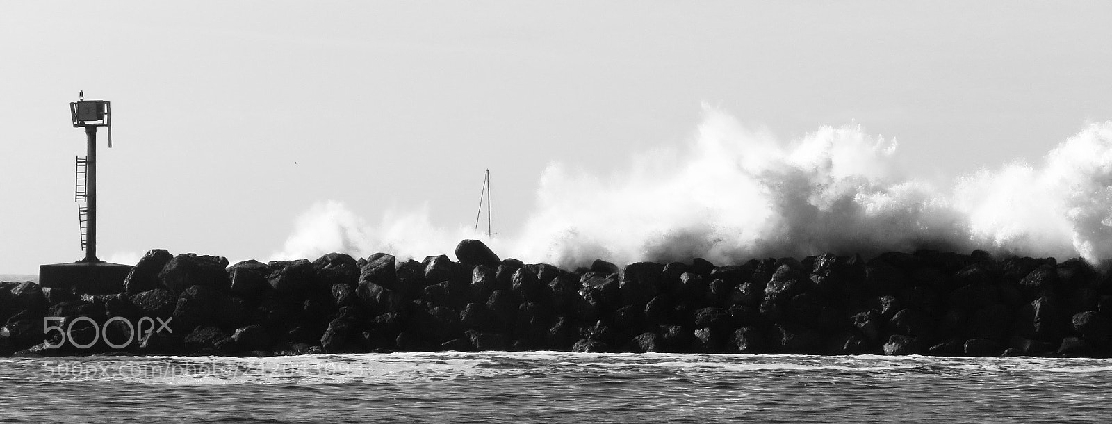 Canon PowerShot SX60 HS sample photo. Sea wall waves photography