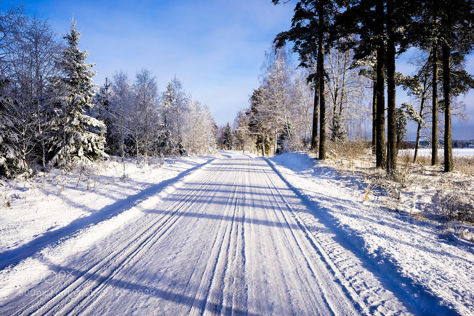 Sony a7R sample photo. Winter road photography