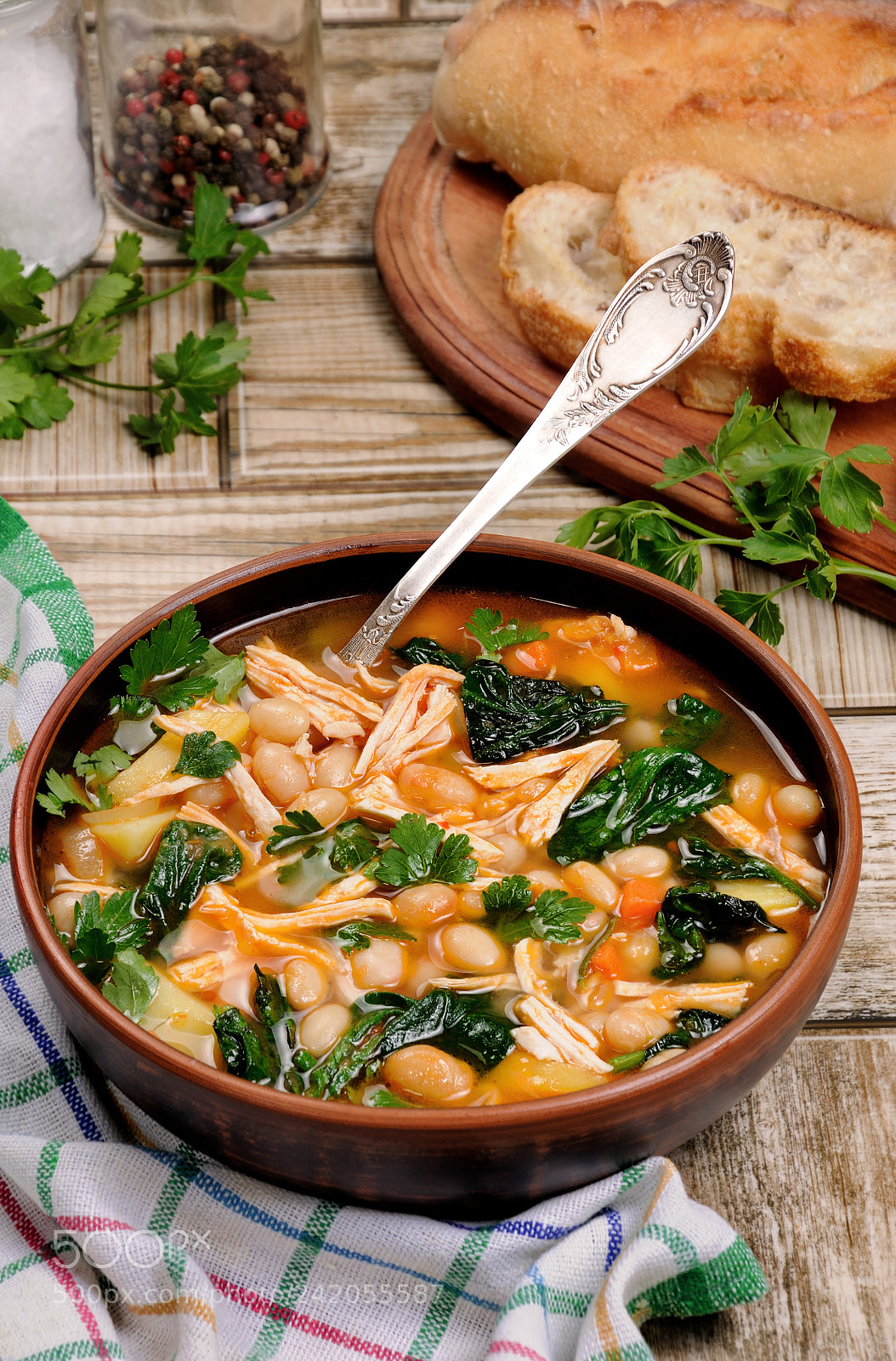 Nikon D90 sample photo. Chicken soup with beans photography