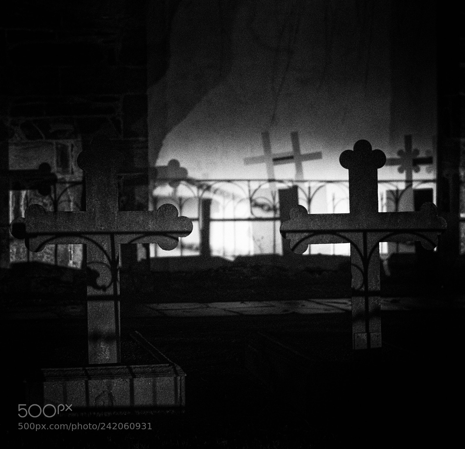 Pentax K-50 sample photo. Graveyard shadows photography