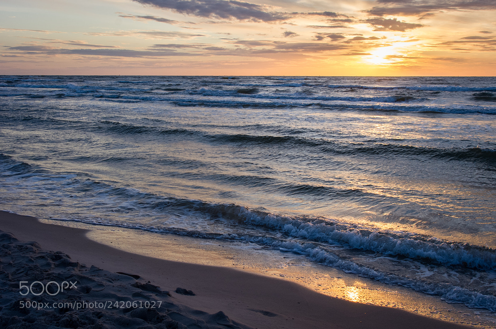 Pentax K-x sample photo. Sunset over the baltic photography