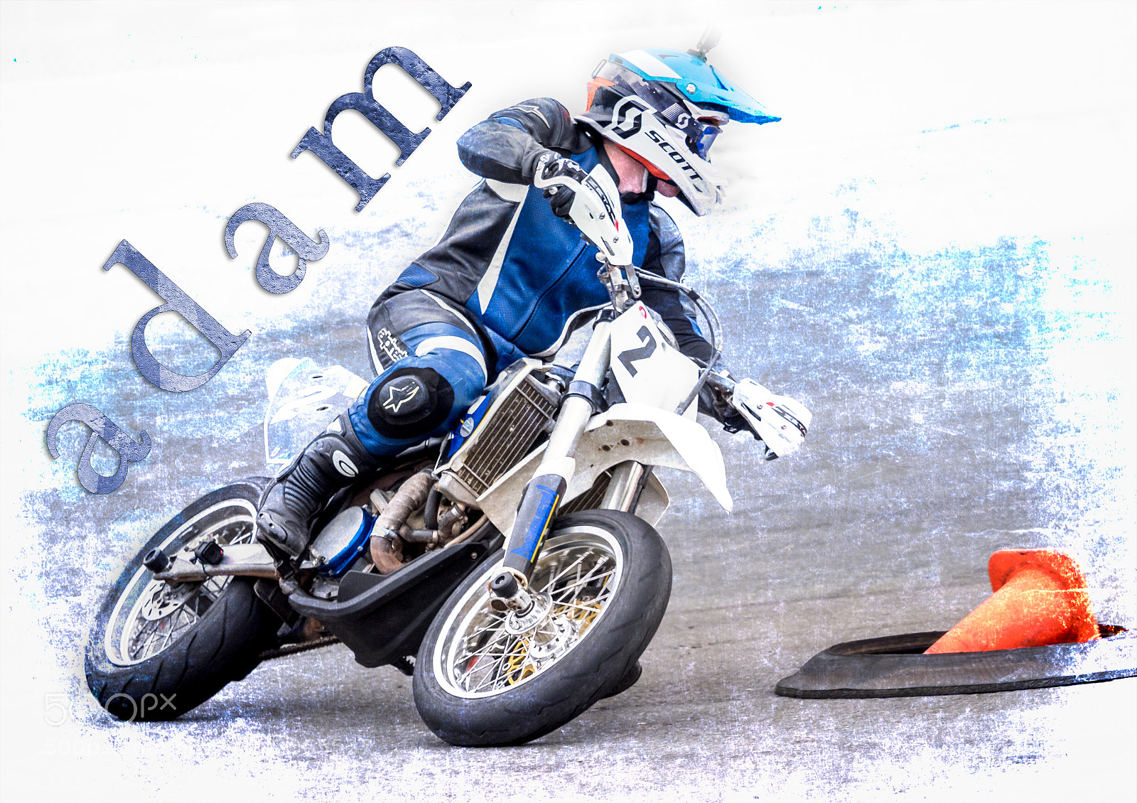 Olympus OM-D E-M1 sample photo. Supermoto racing photography
