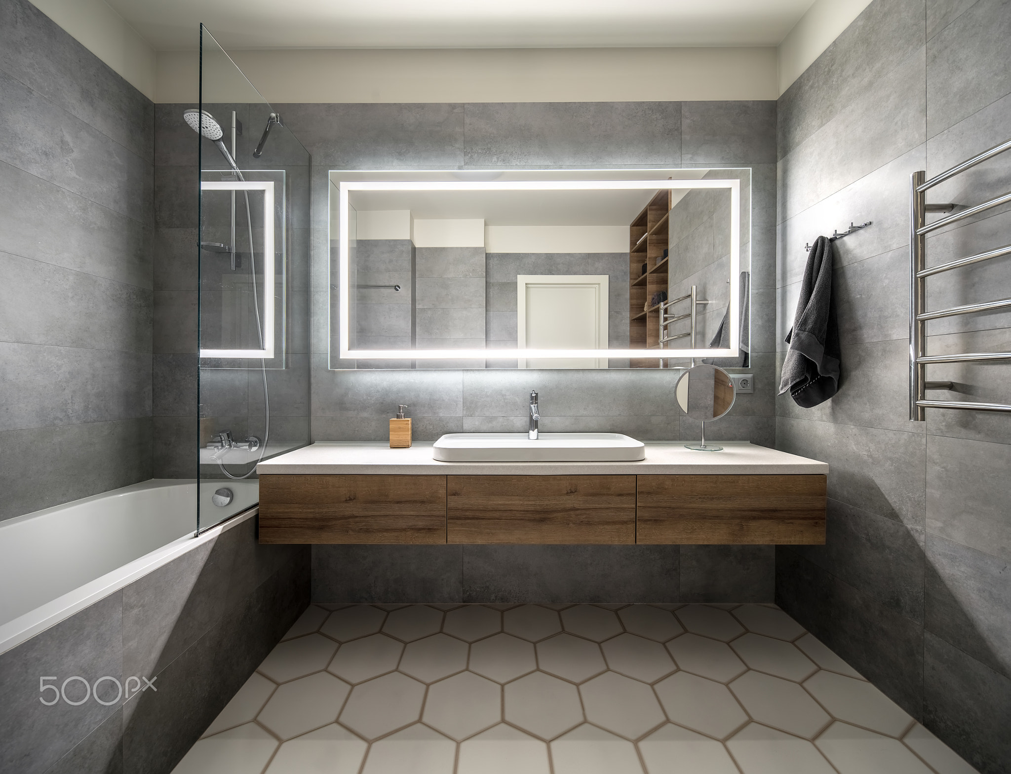 Stylish bathroom in modern style