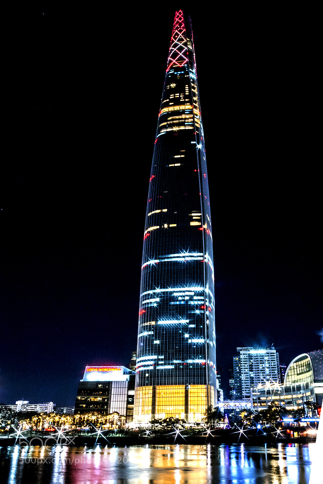 Nikon D810 sample photo. Lotte tower night view photography