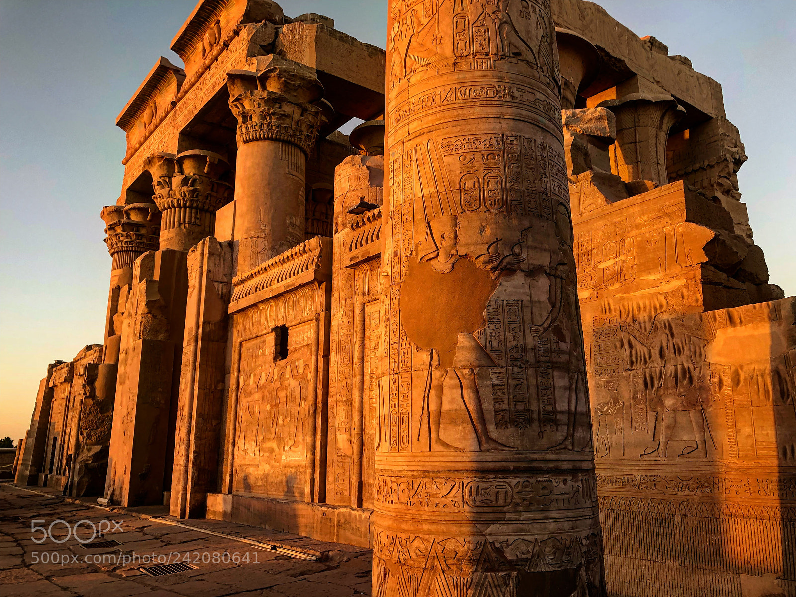 Apple iPhone X sample photo. Kom ombo temple sunset  photography