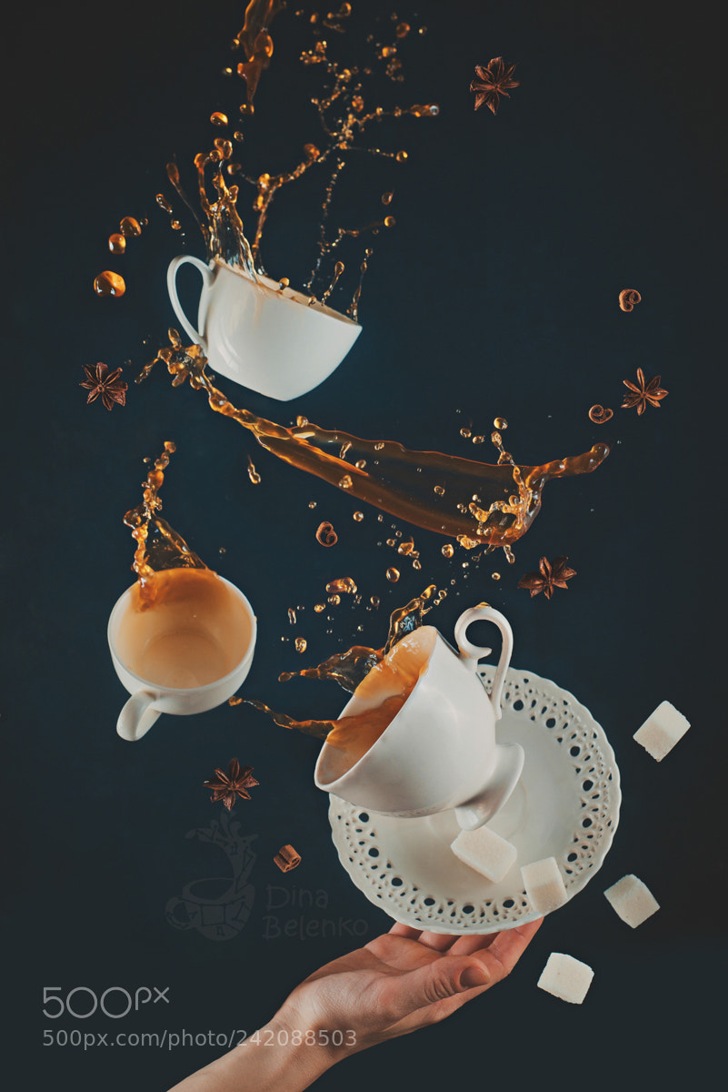 Nikon D800 sample photo. Flying coffee cups with photography