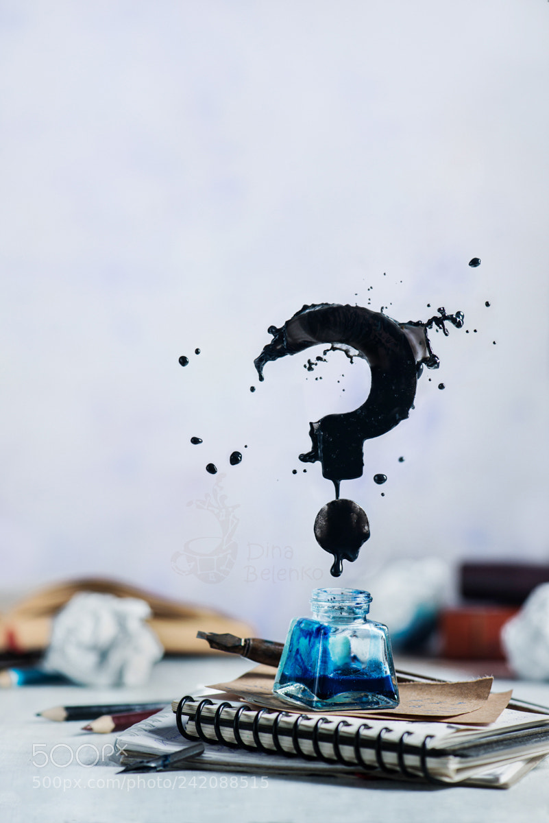 Nikon D800 sample photo. Spilled ink flying above photography