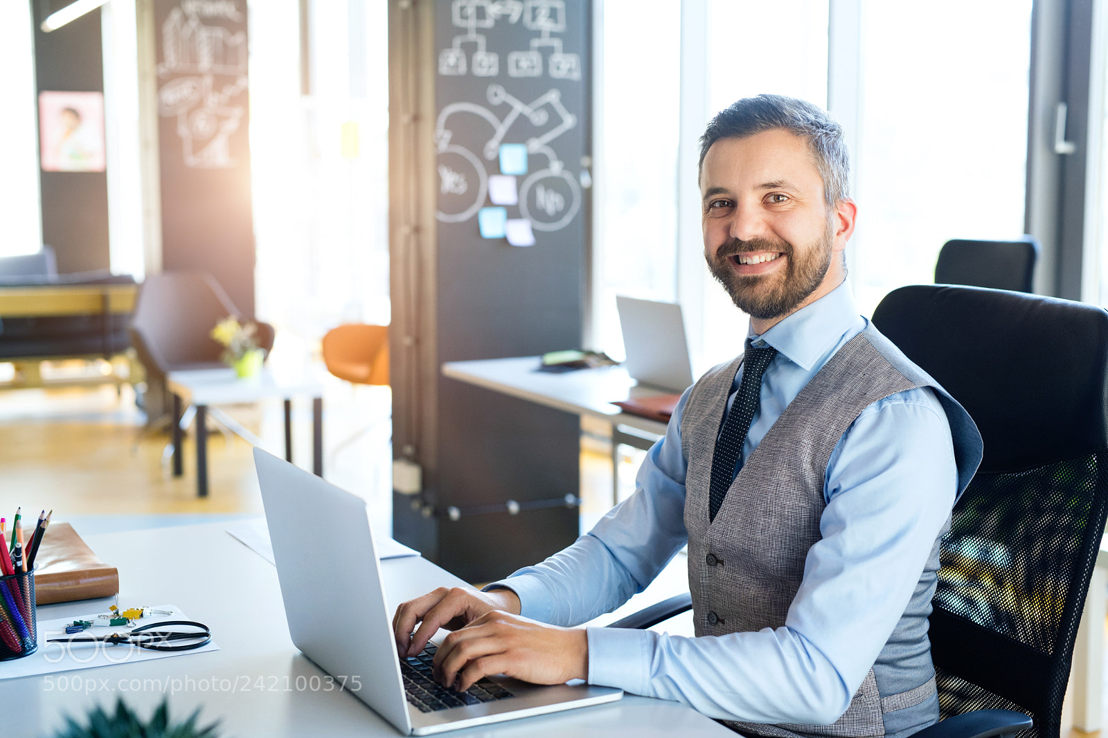 Nikon D5 sample photo. Businessman at the desk photography