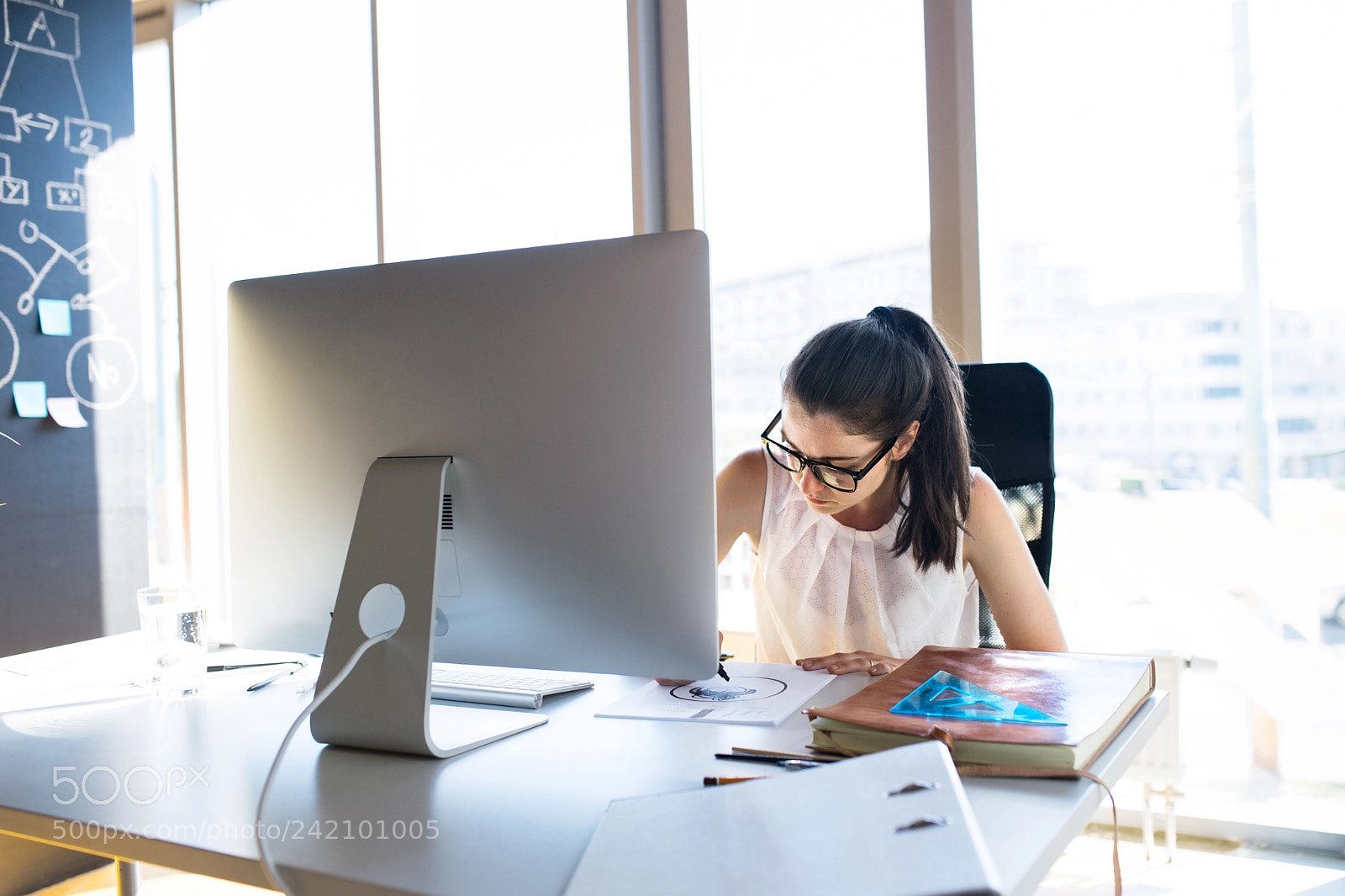 Nikon D5 sample photo. Businesswoman with computer in photography