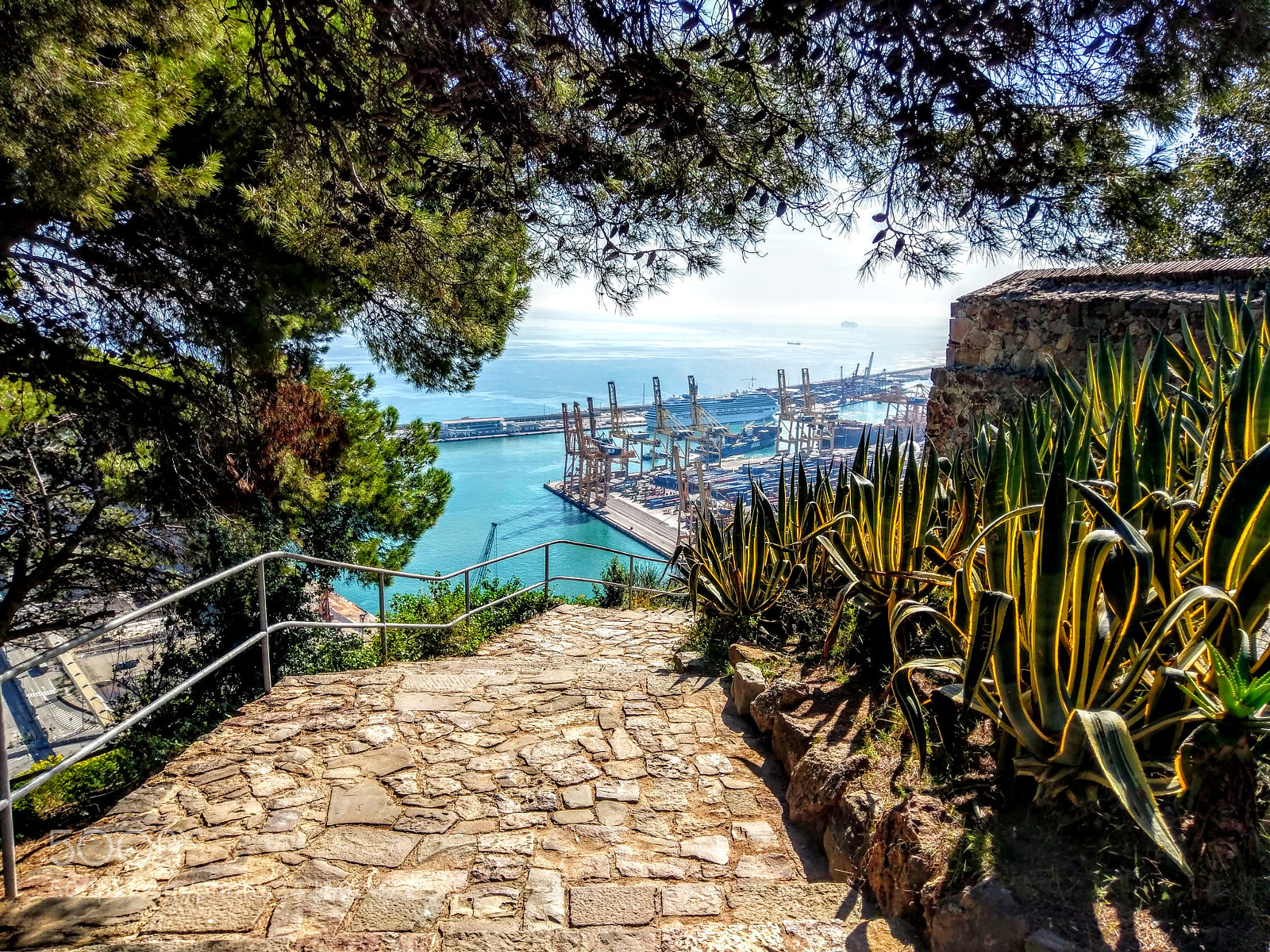 HTC 10 sample photo. Barcelona port from montjuic photography