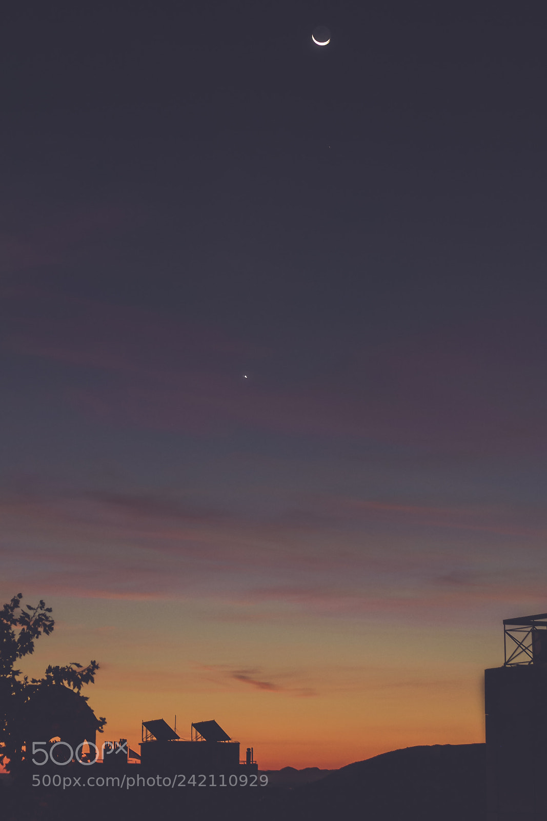 Canon EOS 60D sample photo. Moon colorized city photography