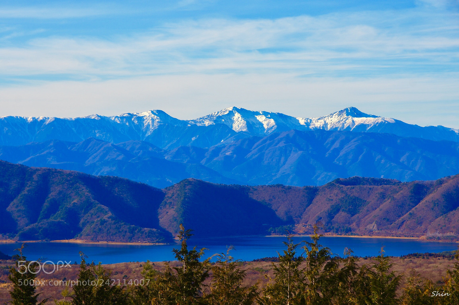 Pentax K-3 II sample photo. Japanese alps with lake photography