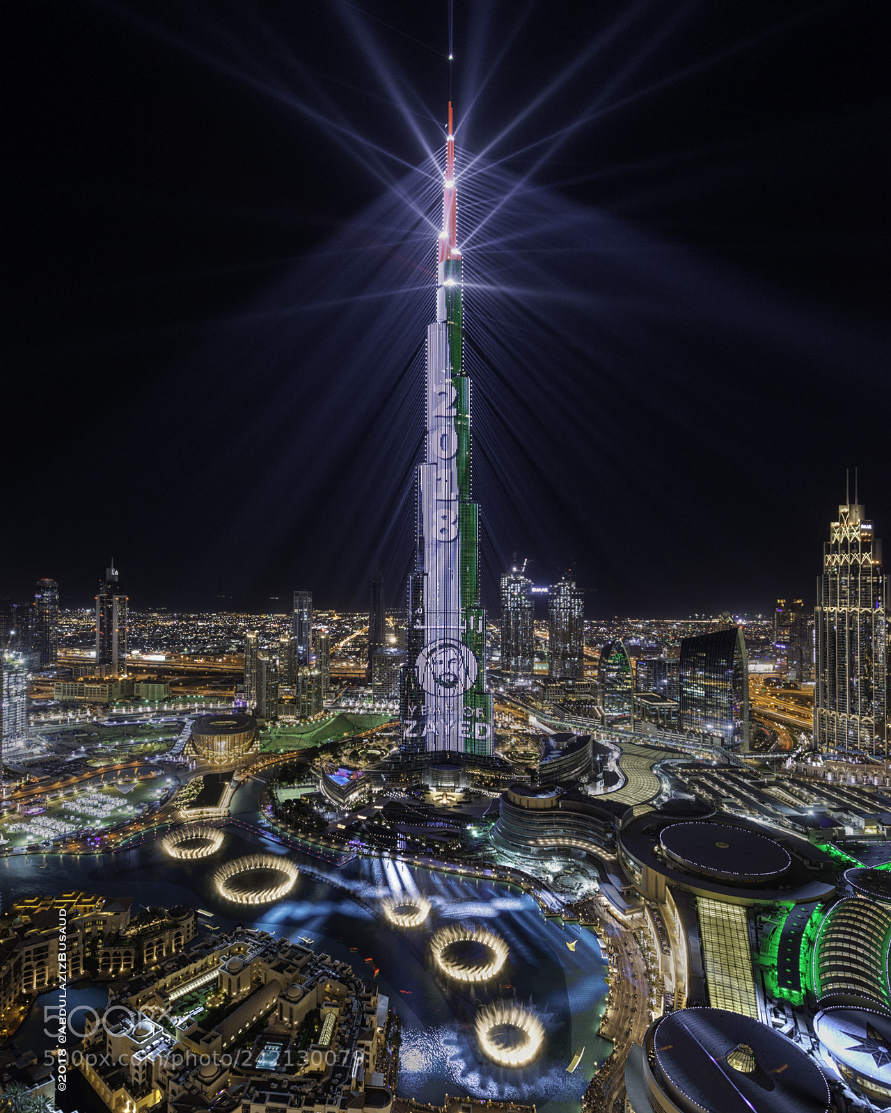 Nikon D800E sample photo. Light show - burj photography