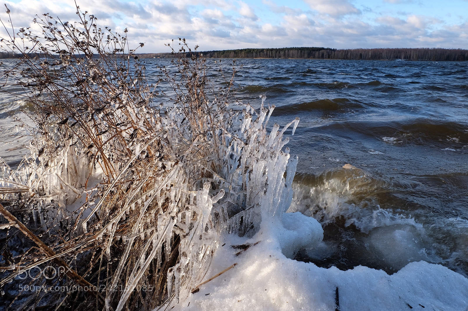Fujifilm X-M1 sample photo. Surf at ice coast photography