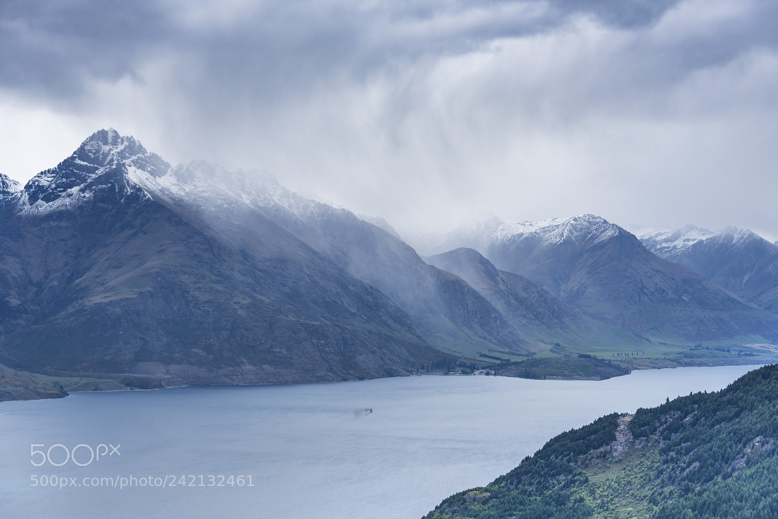Nikon D810 sample photo. Rainstorm above lake wakatipu photography