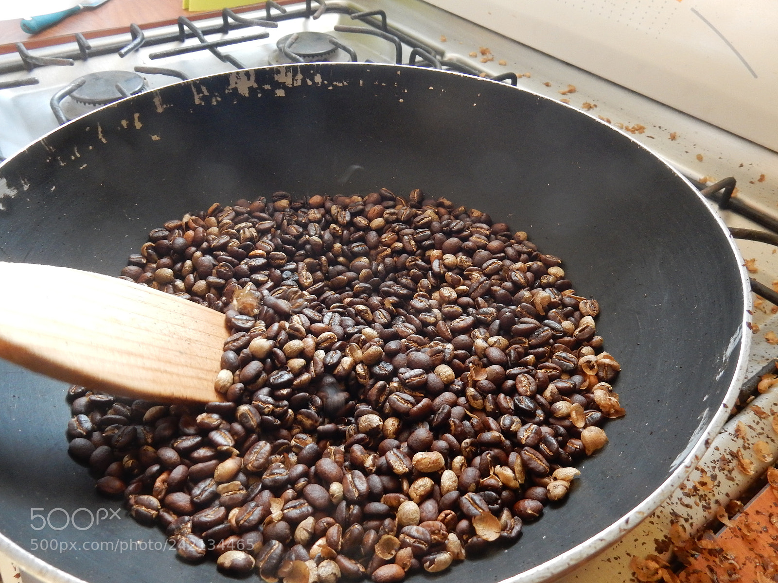 Nikon Coolpix S9900 sample photo. Coffee grains toasting photography