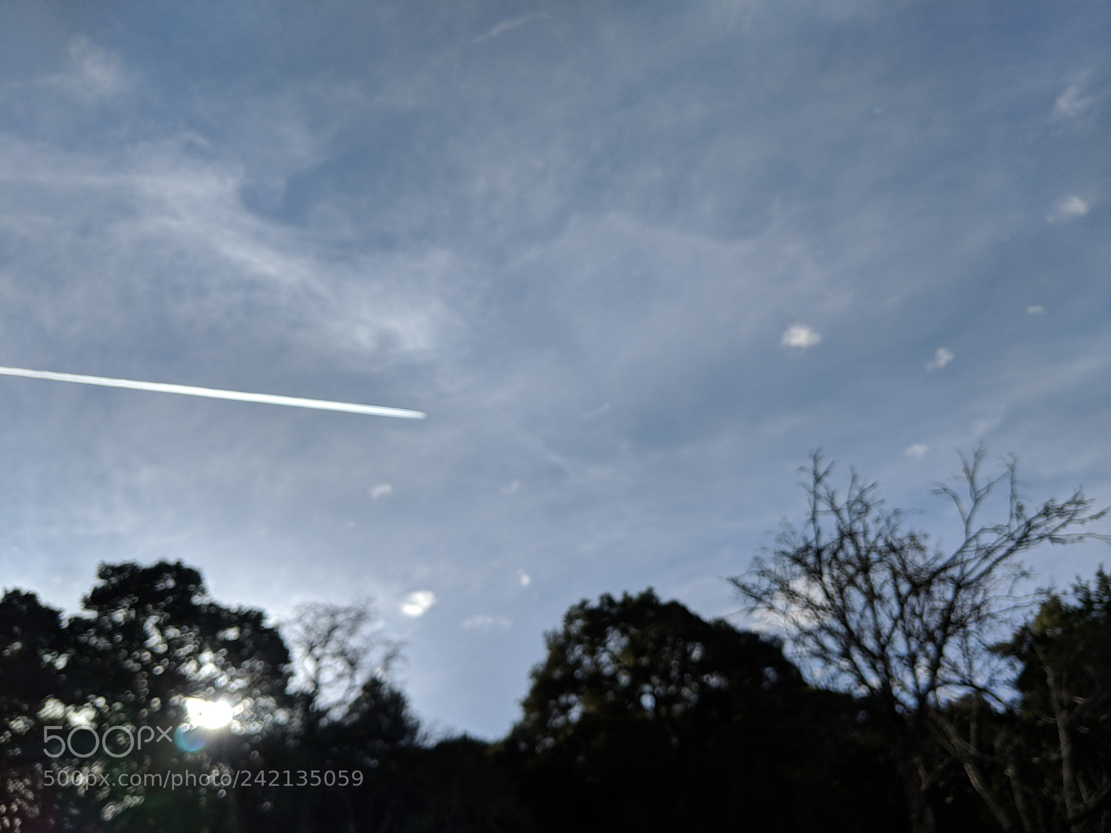 Google Pixel 2 sample photo. Jet trail photography