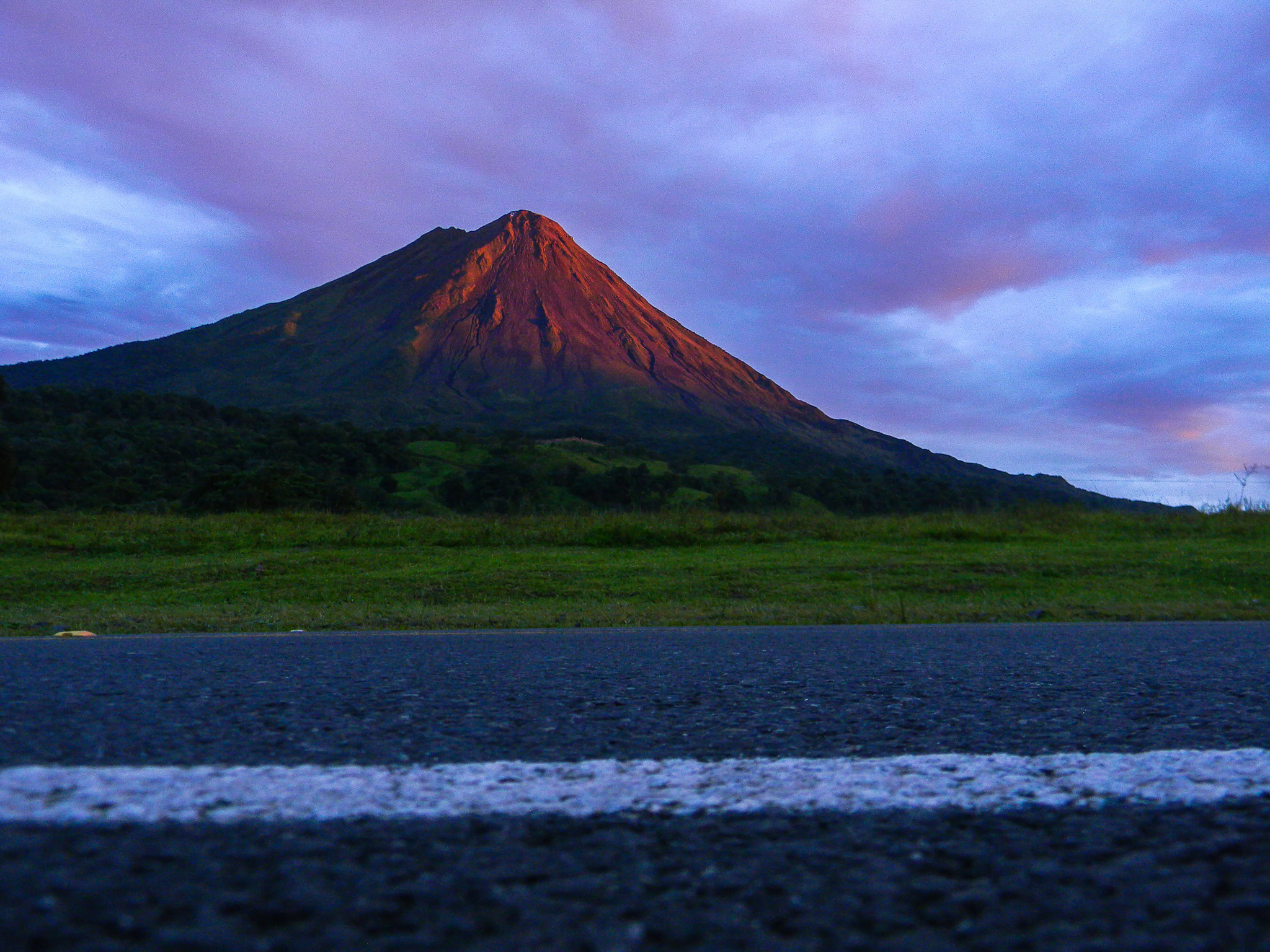Nikon COOLPIX L105 sample photo. Red painted arenal volcano photography
