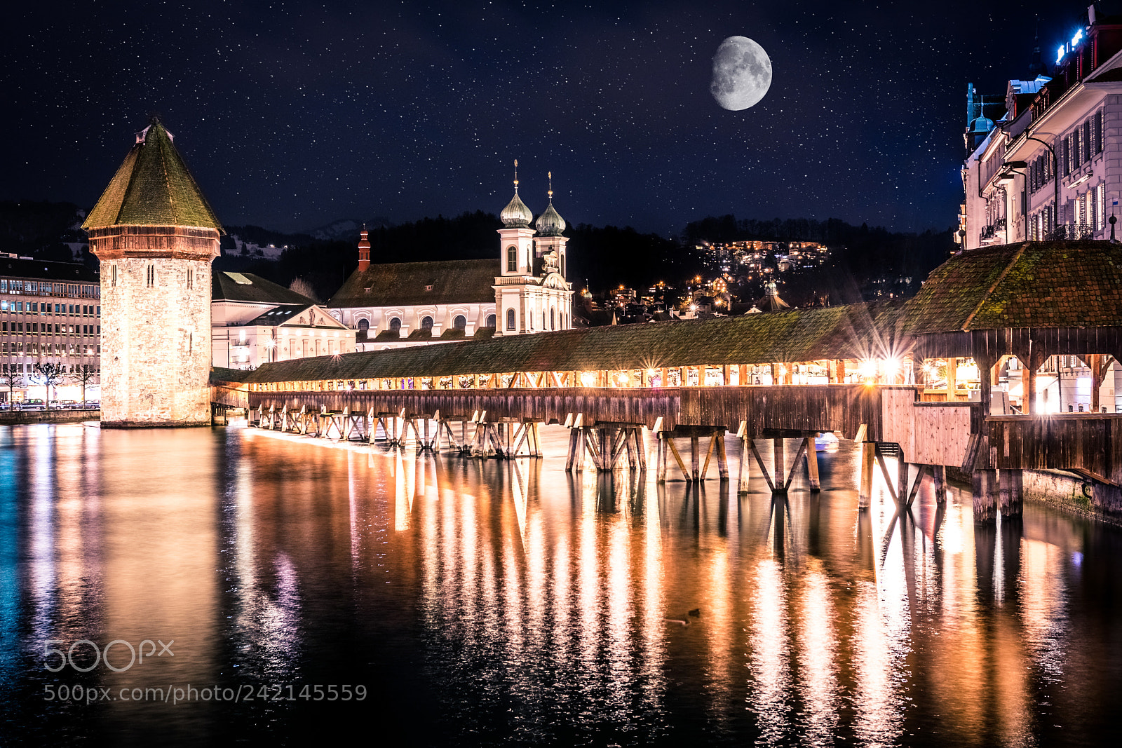 Nikon D3400 sample photo. Moonlight in lucerne photography
