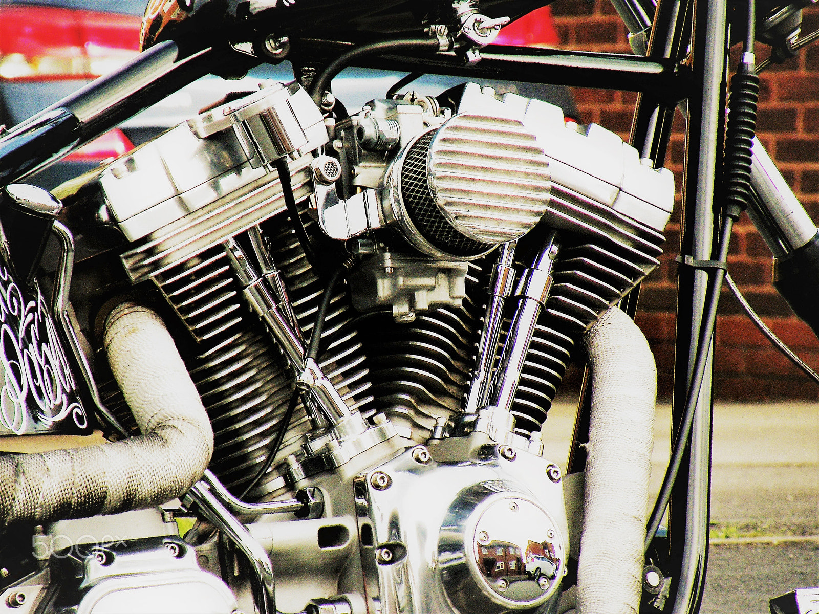 Fujifilm FinePix S8100fd sample photo. Harley engine photography