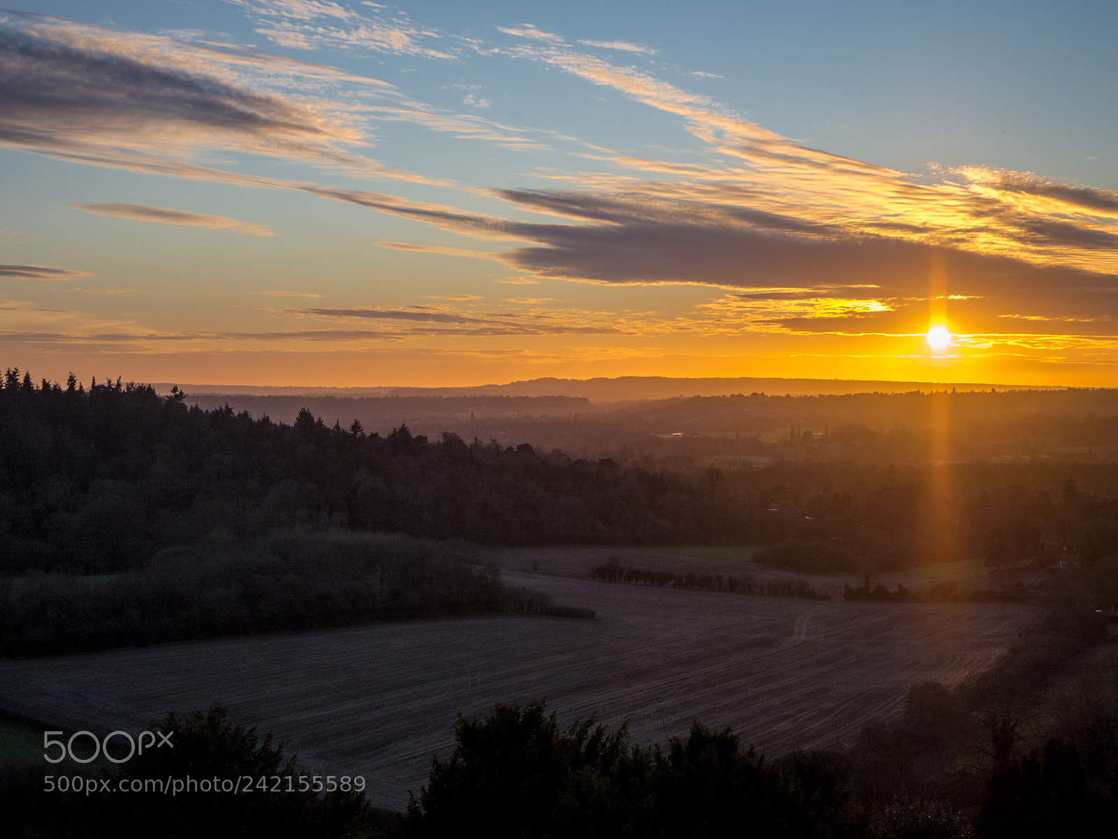 Olympus OM-D E-M10 II sample photo. Sunset over surrey hills photography