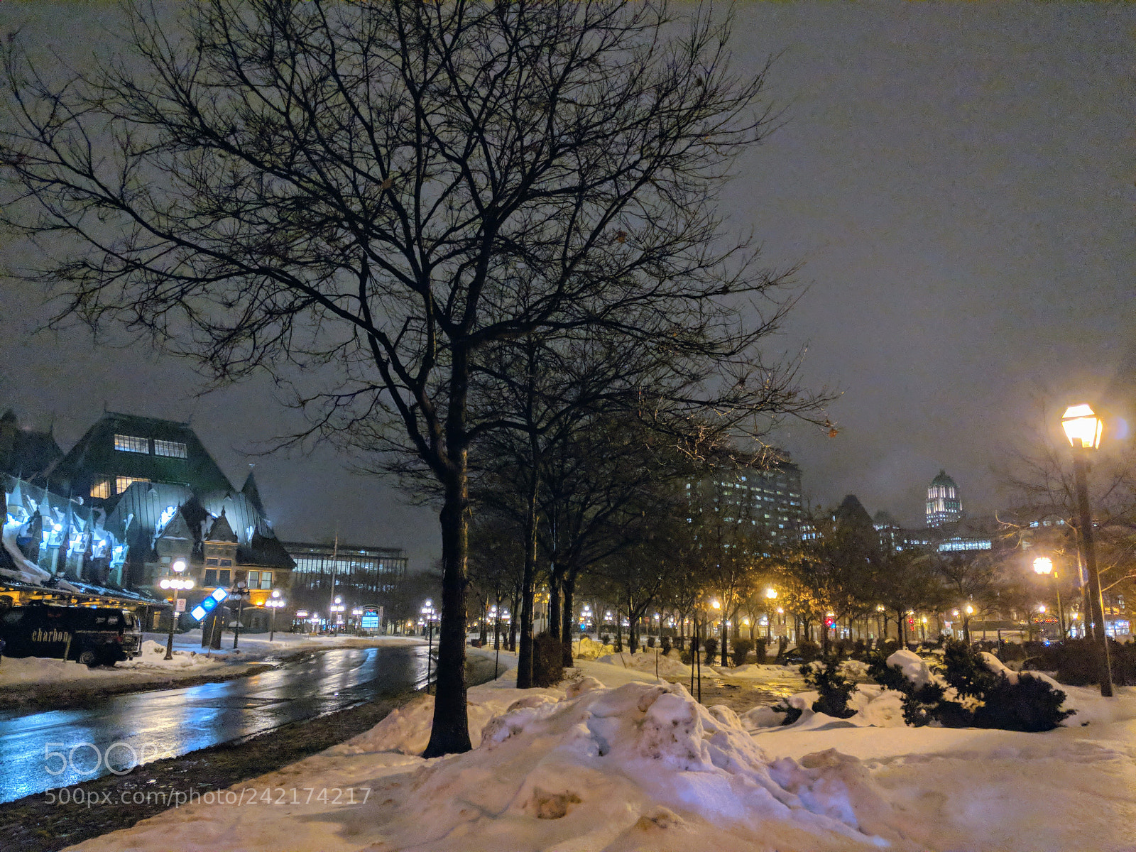 Google Pixel 2 sample photo. Winter rain photography