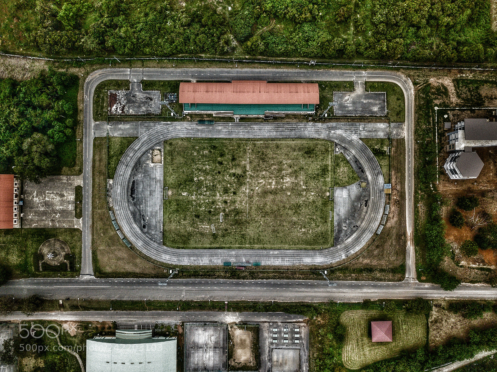 DJI FC220 sample photo. Abandoned chiang rai sports photography