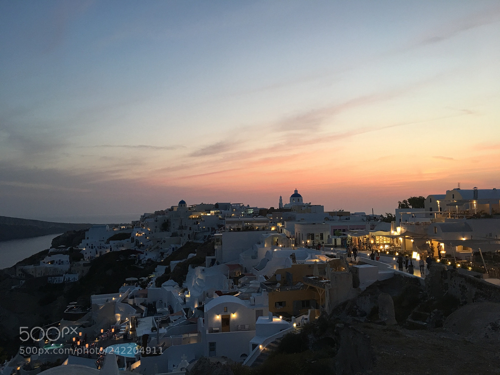 Apple iPhone 6s Plus sample photo. Evening at santorini photography