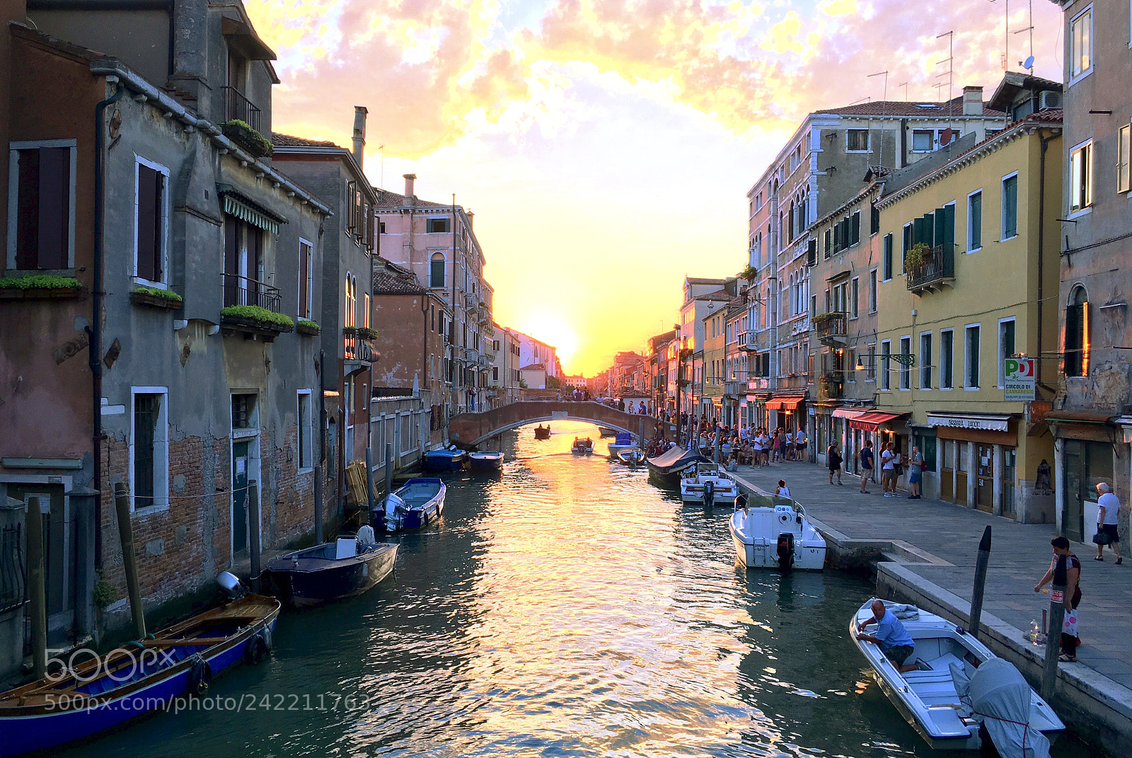 Apple iPhone 6s sample photo. Venetian canal at sunset photography