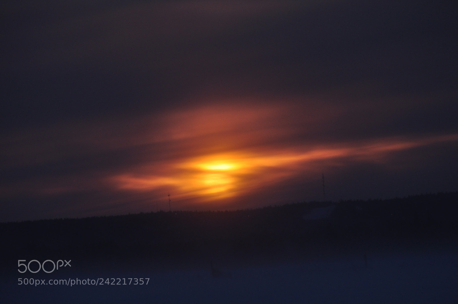Nikon D5000 sample photo. Misty sunset photography