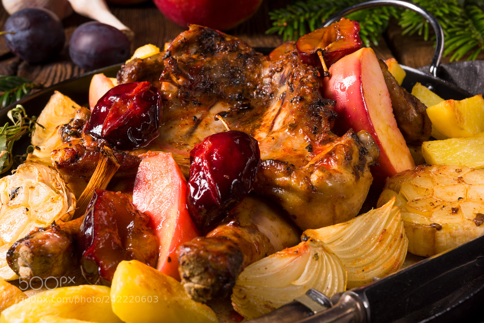 Nikon D810 sample photo. Chicken pieces with fruit photography